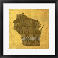 Framed Wisconsin State Words