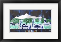 Framed Portland Skyline License Plate Art