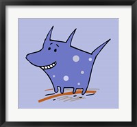 Framed Purple Polka Dot Dog