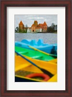 Framed Colorful Boats and Island Castle by Lake Galve, Trakai, Lithuania