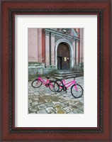 Framed Bicycles Outside a Traditional House, Vilnius, Lithuania