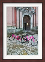 Framed Bicycles Outside a Traditional House, Vilnius, Lithuania