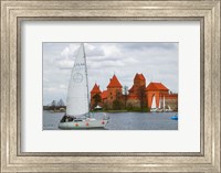 Framed Sailboat with Island Castle by Lake Galve, Trakai, Lithuania
