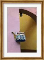 Framed Wall Decorated with Teapot and Cobbled Street in the Old Town, Vilnius, Lithuania III