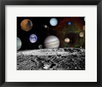 Framed Montage of the planets and Jupiter's Moons