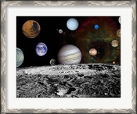 Framed Montage of the planets and Jupiter's Moons