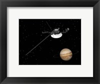 Framed Voyager Spacecraft near Jupiter