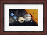 Framed Planets and Larger Moons to scale with the Sun