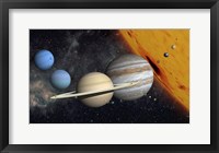 Framed Planets and Larger Moons to scale with the Sun