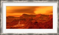 Framed Panorama of a landscape on Venus at 700 degress Fahrenheit