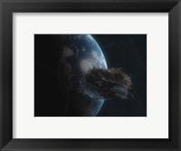 Framed Asteroid in Front of the Earth I