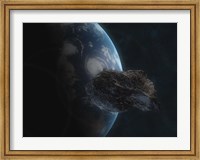 Framed Asteroid in Front of the Earth I