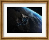 Framed Asteroid in Front of the Earth III