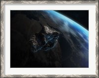 Framed Asteroid in Front of the Earth III