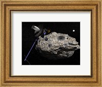 Framed Galileo spacecraft discovering Asteroid 243 Ida and its Moon, Dactyl