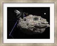 Framed Galileo spacecraft discovering Asteroid 243 Ida and its Moon, Dactyl