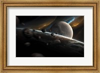 Framed Dynamic spacewith incoming Asteroids