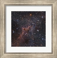 Framed Cometary Globules CG 30/31/38 in the constellations Vela and Puppis