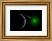 Framed Comet passing a distant Alien World