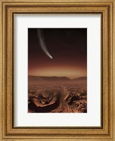 Framed Comet lights up the landscape of Candor Chasma over Mars