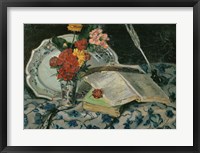 Framed Flowers, Faience and Books