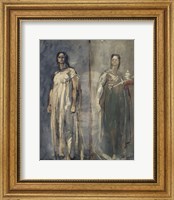 Framed Two Studies Of A Young Woman From Trastevere, Rome, 1858