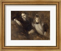 Framed Alphonse Daudet And His Daughter Edmee