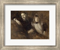 Framed Alphonse Daudet And His Daughter Edmee