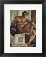 Framed Ignudo, After Michelangelo, 1858-1860