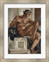 Framed Ignudo, After Michelangelo, 1858-1860