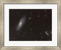 Framed Messier 106 spiral galaxy in the Constellation Canes Venatici