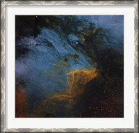 Framed Pelican Nebula, an H II region in the Constellation Cygnus