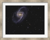 Framed NGC 1365 is a barred spiral galaxy in the Constellation Fornax