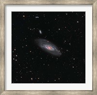 Framed Messier 106, a spiral galaxy in the Constellation Canes Venatici