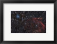 Framed Glowing and reflecting nebulosity in the Constellation of Lacerta