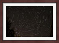 Framed Star Trails around Polaris in the Constellation Ursa Minor