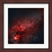Framed Constellation Cygnus with multiple nebulae visible