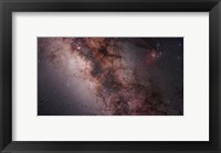 Framed Stars, Nebulae and dust clouds around the center of the Milky Way