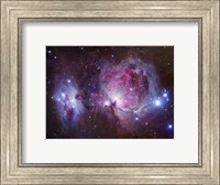 Framed M42, the Orion Nebula (top), and NGC 1977, a reflection Nebula (bottom)