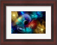 Framed Galaxy  featuring planets, galaxies and Nebulae
