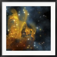 Framed colorful Nebula shines bright with star making in its clouds