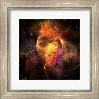 Framed emission Nebula out in space forming stars and galaxies