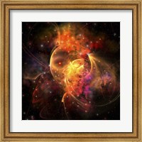 Framed emission Nebula out in space forming stars and galaxies