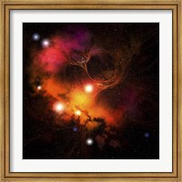 Framed Cosmic space image of a Nebula in the universe