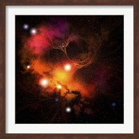Framed Cosmic space image of a Nebula in the universe