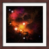 Framed Cosmic space image of a Nebula in the universe