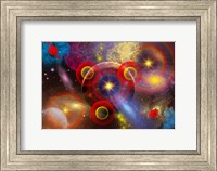 Framed Planets and stars mixed together in an ever-changing Nebula