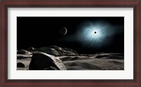 Framed bright star Rigel Eclipsed by a moon of a hypothetical planet