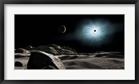 Framed bright star Rigel Eclipsed by a moon of a hypothetical planet