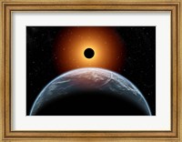 Framed total Eclipse of the Sun as seen from being in Earth's orbit